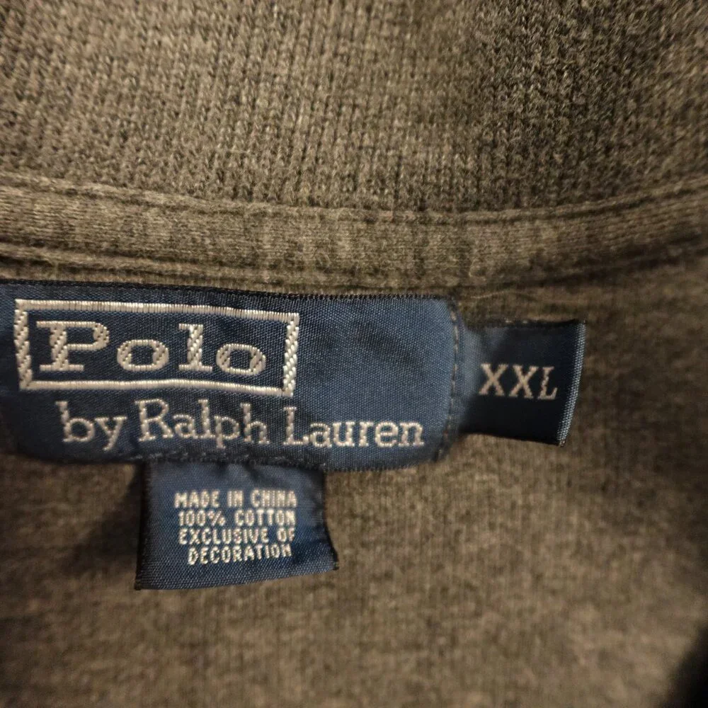Polo by Ralph Lauren 1/4 Zip Pullover Sweater –‎ Men’s XXL Heather Gray